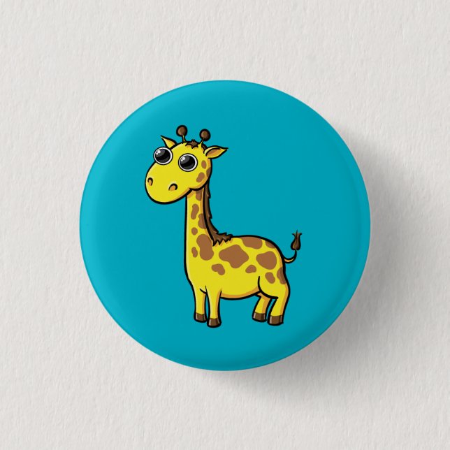 Badge Rond 2,50 Cm Bouton Animé de girafe (Devant)
