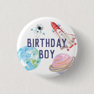 Badge Rond 2,50 Cm Bouton Anniversaire Espace extra-atmosphérique
