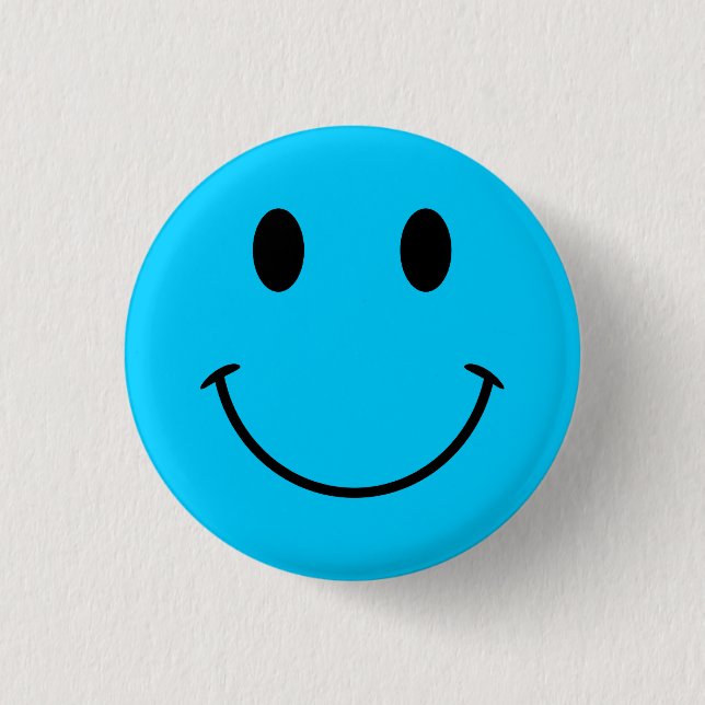 Badge Rond 2,50 Cm Bouton Aqua Blue Face (Devant)