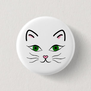 Badge Rond 2,50 Cm Bouton arrondi de 1,50 cm - Tête de Kitty