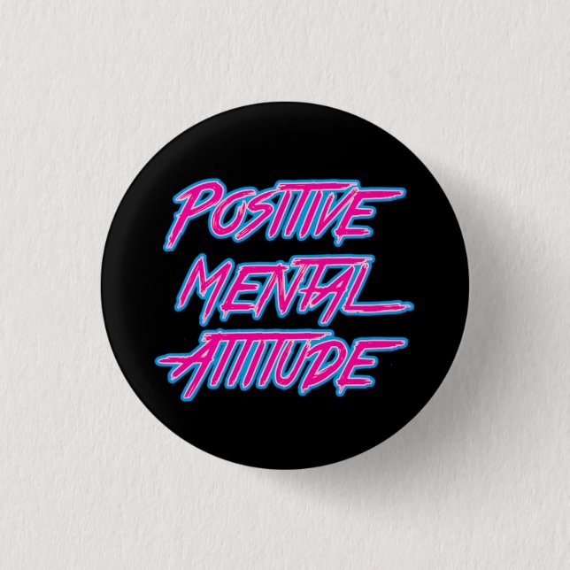 Badge Rond 2,50 Cm Bouton Attitude mentale positive (Devant)