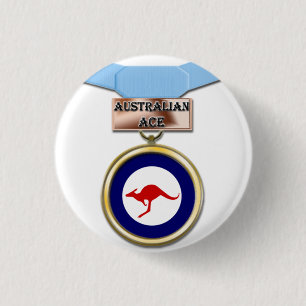Badge Rond 2,50 Cm Bouton australien de médaille d'as