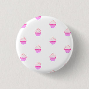 Badge Rond 2,50 Cm Bouton avec un mignon cupcake rose