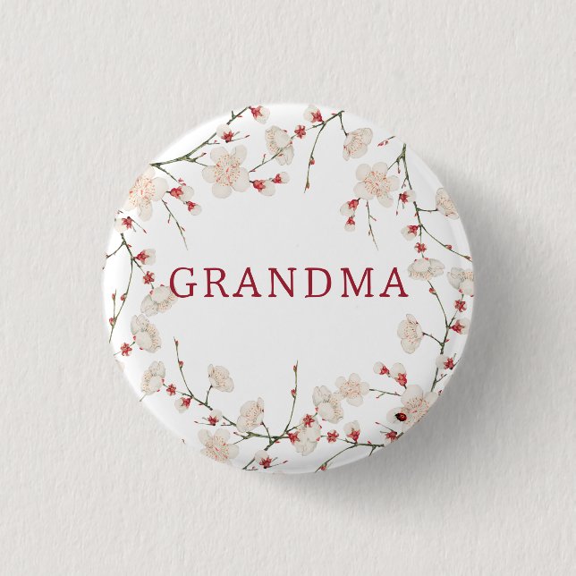 Badge Rond 2,50 Cm Bouton Baby shower Nom de famille (Devant)