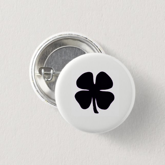 Badge Rond 2,50 Cm Bouton blanc Clocher noir (Devant & derrière)