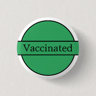 Badge Rond 2,50 Cm Bouton blanc et vert vacciné