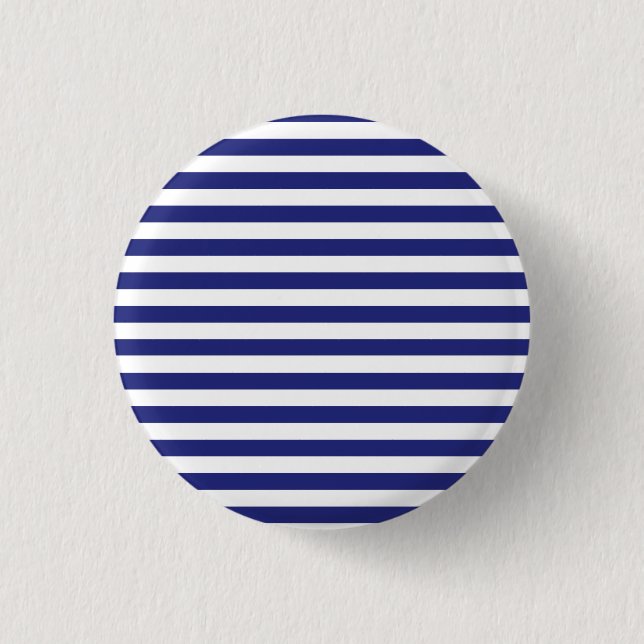 Badge Rond 2,50 Cm Bouton bleu et blanc de rayures (Devant)