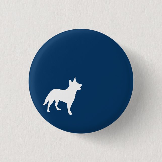 Badge Rond 2,50 Cm Bouton bleu-foncé de chien (Devant)