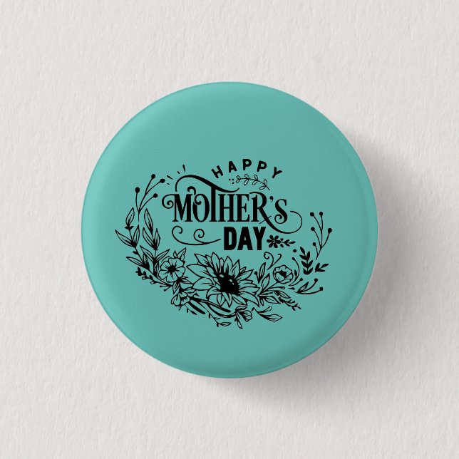 Badge Rond 2,50 Cm Bouton Bonne Fête des Mères (Devant)