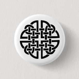 Badge Rond 2,50 Cm Bouton Bouclier celtique/Noeud dara