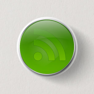 Badge Rond 2,50 Cm Bouton brillant du vert RSS