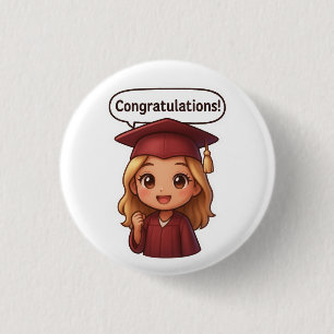 Badge Rond 2,50 Cm Bouton Brillant et Félicitations