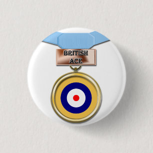 Badge Rond 2,50 Cm Bouton britannique de médaille d'as