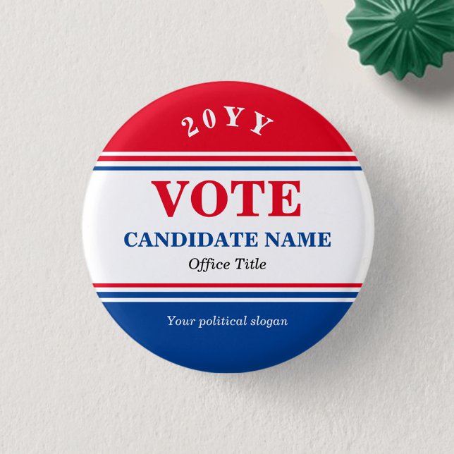 Badge Rond 2,50 Cm Bouton Campagne électorale politique personnalisée (Créateur téléchargé)