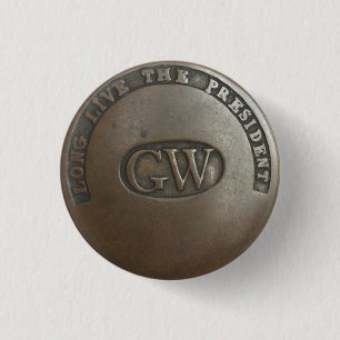 Badge Rond 2,50 Cm Bouton Campagne George Washington