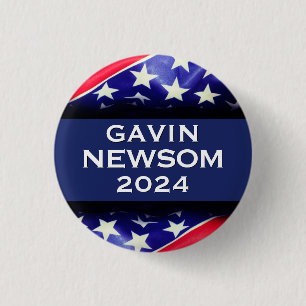 Badge Rond 2,50 Cm Bouton Campagne NEWSOM 2024