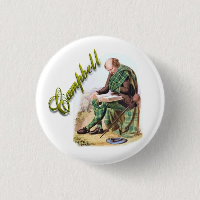 Badge Rond 2,50 Cm Bouton Campbell Scottish Dream (Devant)