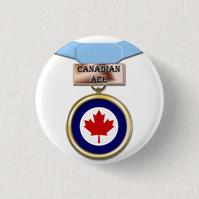 Badge Rond 2,50 Cm Bouton canadien de médaille d'as (Devant)