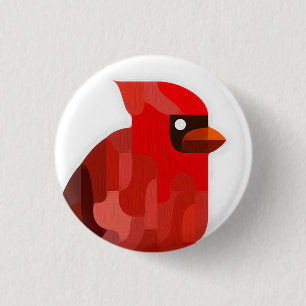 Badge Rond 2,50 Cm Bouton cardinal d'oiseau