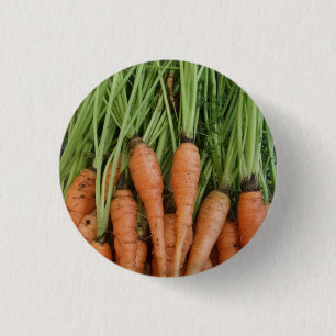 Badge Rond 2,50 Cm Bouton Carottes / Insigne