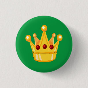 Badge Rond 2,50 Cm Bouton Carré de la couronne