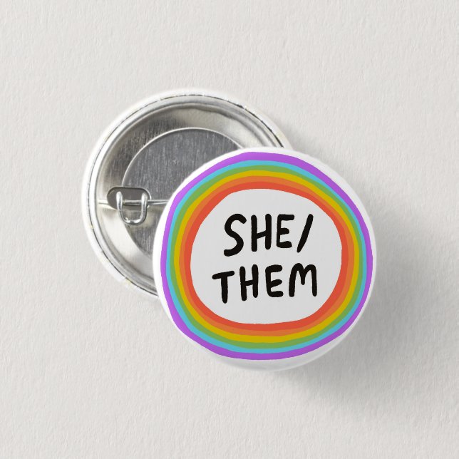 Badge Rond 2,50 Cm Bouton Cercle arc-en-ciel (Devant & derrière)