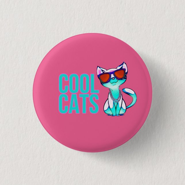 Badge Rond 2,50 Cm Bouton Chats cool (Devant)