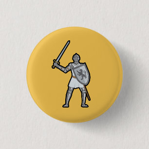 Badge Rond 2,50 Cm Bouton chevalier médiéval blindé