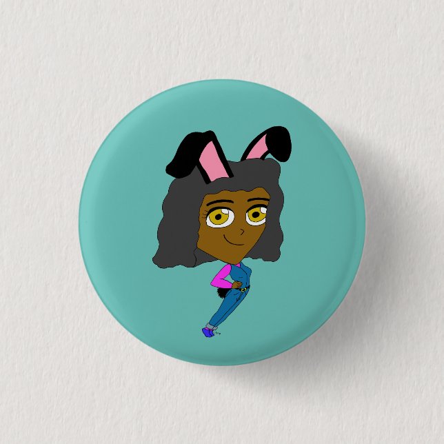 Badge Rond 2,50 Cm bouton chibi bunnygirl (Devant)