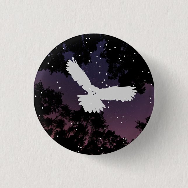 Badge Rond 2,50 Cm Bouton Chouette (Devant)