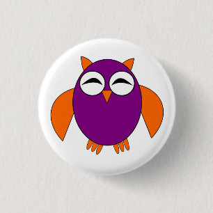 Badge Rond 2,50 Cm Bouton Chouette d'Halloween