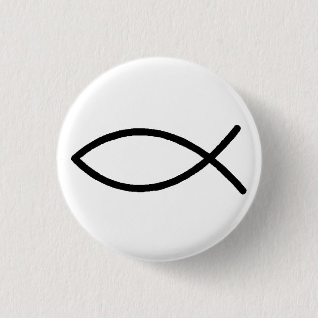 Badge Rond 2,50 Cm Bouton chrétien de poissons (Devant)