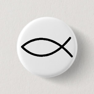 Badge Rond 2,50 Cm Bouton chrétien de poissons