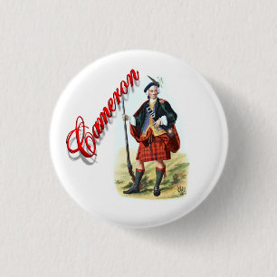Badge Rond 2,50 Cm Bouton Clan Cameron Scottish Dream