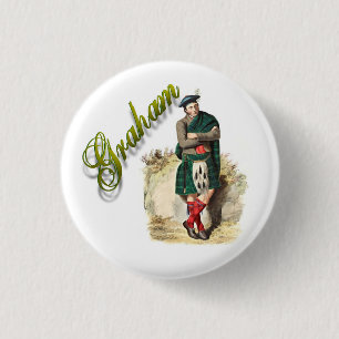 Badge Rond 2,50 Cm Bouton Clan Graham Scottish Dream