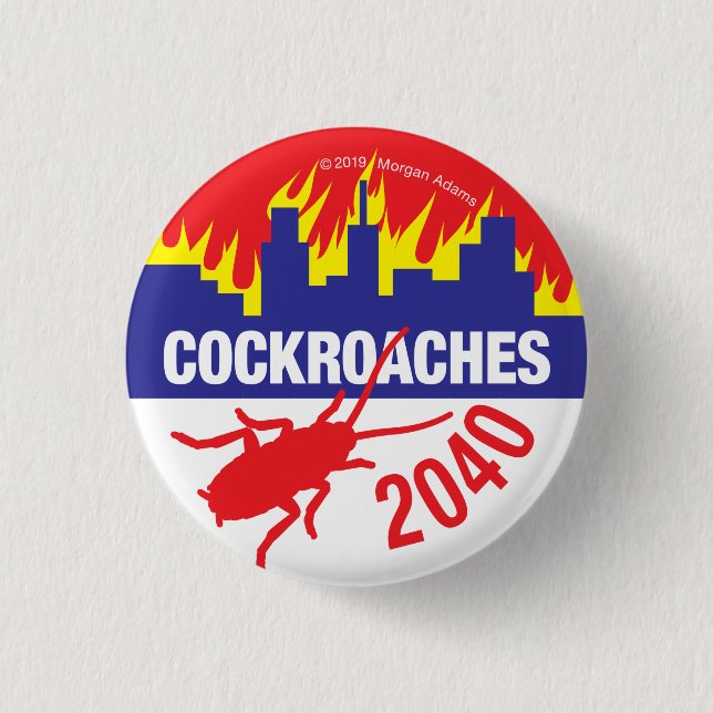 Badge Rond 2,50 Cm Bouton Cockroaches 2040 (Devant)