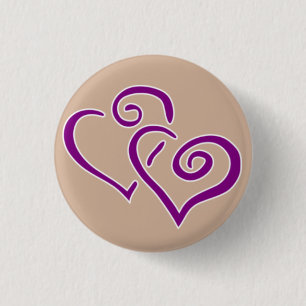Badge Rond 2,50 Cm Bouton Coeur