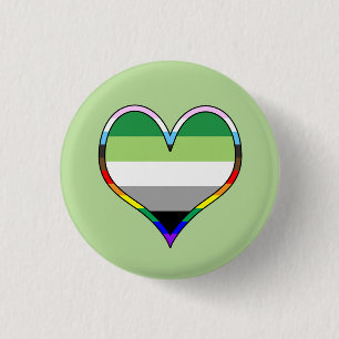 Badge Rond 2,50 Cm Bouton Coeur Aro Pride