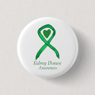 Badge Rond 2,50 Cm Bouton Coeur du ruban de sensibilisation aux malad