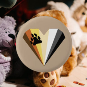 Badge Rond 2,50 Cm Bouton Cœur Fierté Ours