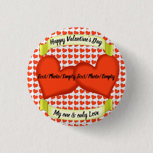 Badge Rond 2,50 Cm Bouton Coeurs d'amour