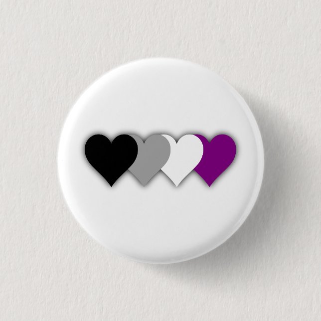 Badge Rond 2,50 Cm Bouton Coeurs de fierté sexuelle (Devant)