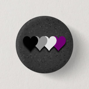 Badge Rond 2,50 Cm Bouton Coeurs de fierté sexuelle