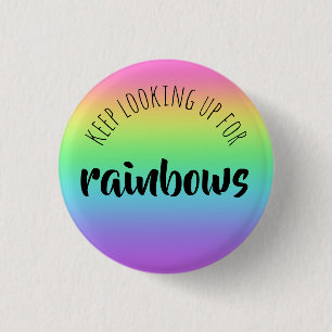 Badge Rond 2,50 Cm Bouton Continuer à rechercher Rainbows