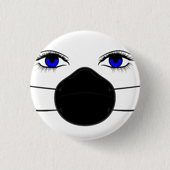 Badge Rond 2,50 Cm Bouton Corona Eyes (Devant)