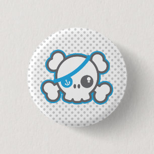 Badge Rond 2,50 Cm Bouton crâne du pirate Kawaii