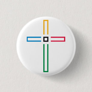 Badge Rond 2,50 Cm Bouton croisé de royaume