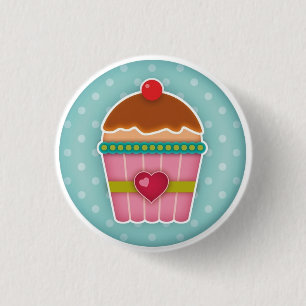 Badge Rond 2,50 Cm Bouton Cupcake