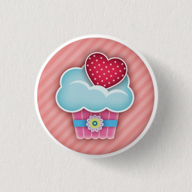 Badge Rond 2,50 Cm Bouton Cupcake (Devant)