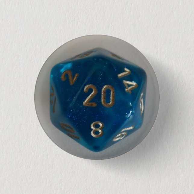 Badge Rond 2,50 Cm Bouton D20 (Devant)